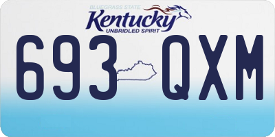 KY license plate 693QXM
