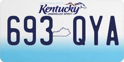 KY license plate 693QYA