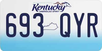 KY license plate 693QYR
