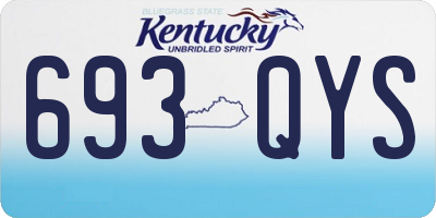 KY license plate 693QYS