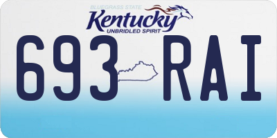 KY license plate 693RAI