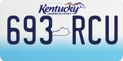 KY license plate 693RCU
