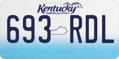 KY license plate 693RDL