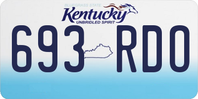 KY license plate 693RDO