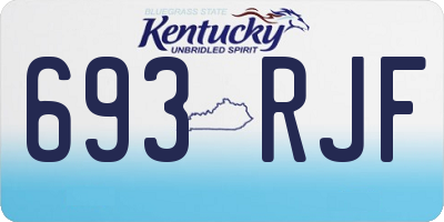 KY license plate 693RJF