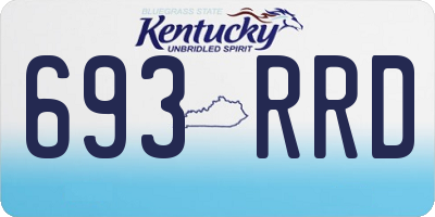 KY license plate 693RRD