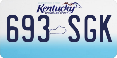 KY license plate 693SGK