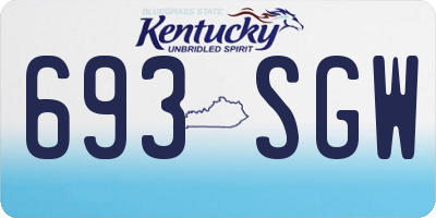 KY license plate 693SGW