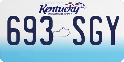 KY license plate 693SGY