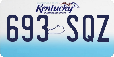 KY license plate 693SQZ