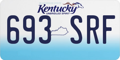 KY license plate 693SRF