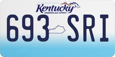 KY license plate 693SRI