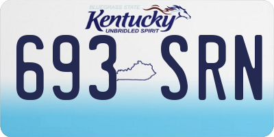 KY license plate 693SRN