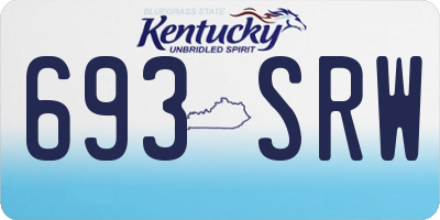 KY license plate 693SRW