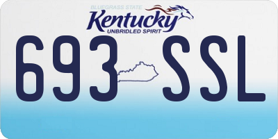 KY license plate 693SSL