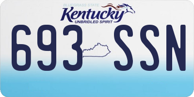 KY license plate 693SSN