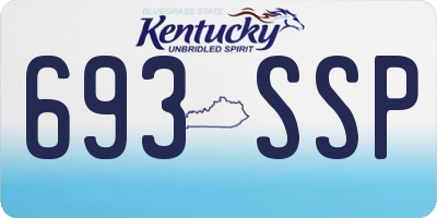 KY license plate 693SSP