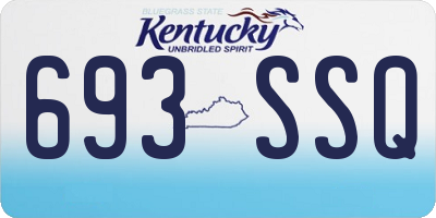 KY license plate 693SSQ
