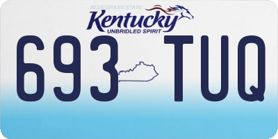 KY license plate 693TUQ