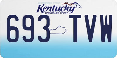 KY license plate 693TVW