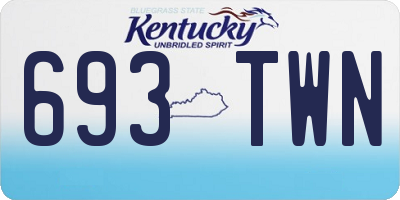KY license plate 693TWN