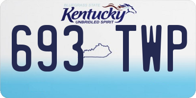 KY license plate 693TWP