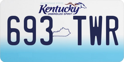 KY license plate 693TWR