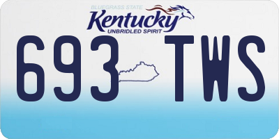 KY license plate 693TWS