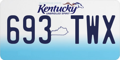 KY license plate 693TWX