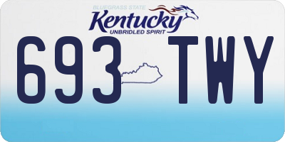 KY license plate 693TWY