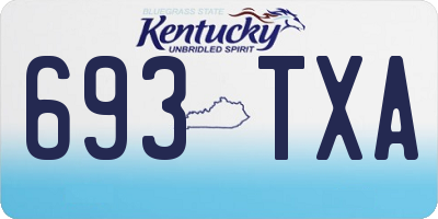 KY license plate 693TXA