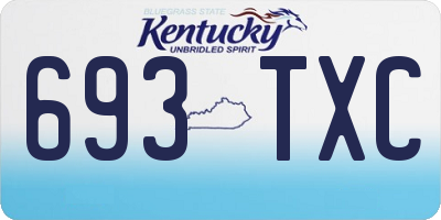 KY license plate 693TXC