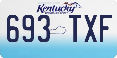 KY license plate 693TXF