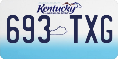 KY license plate 693TXG