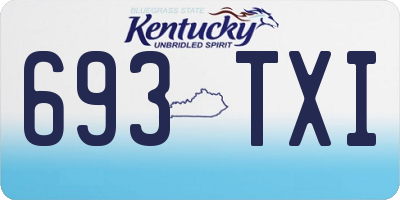KY license plate 693TXI