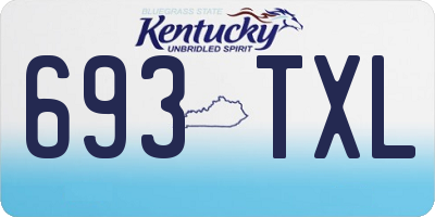 KY license plate 693TXL