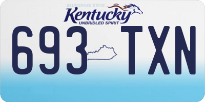 KY license plate 693TXN
