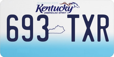 KY license plate 693TXR