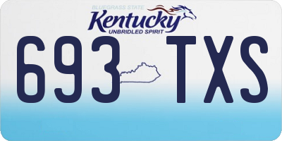 KY license plate 693TXS