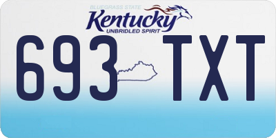 KY license plate 693TXT
