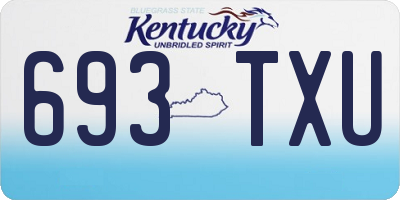 KY license plate 693TXU