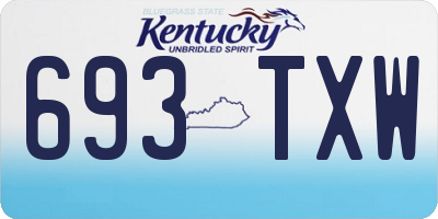 KY license plate 693TXW
