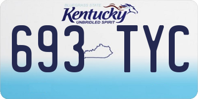 KY license plate 693TYC
