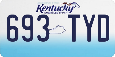 KY license plate 693TYD