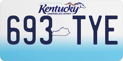 KY license plate 693TYE