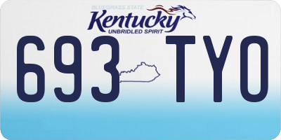 KY license plate 693TYO