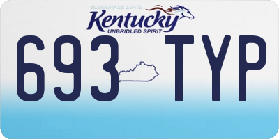 KY license plate 693TYP