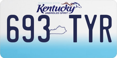 KY license plate 693TYR