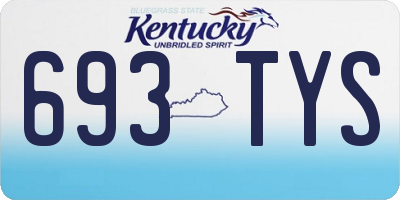 KY license plate 693TYS