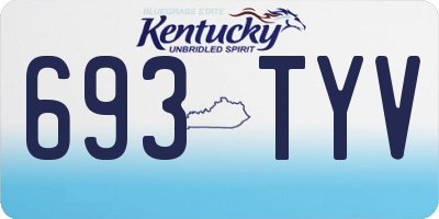KY license plate 693TYV